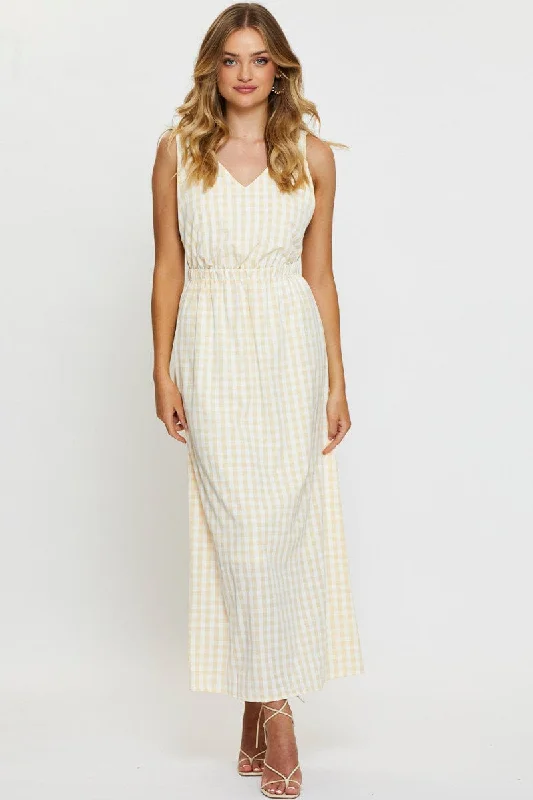 Check Maxi Dress Sleeveless