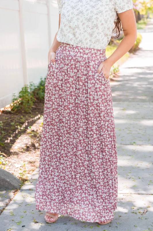 Ditzy Floral Textured Maxi Skirt